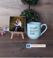 Sevgiliye Hediye Fotoğraflı Dekoratif Taş, Kupa Bardak Beyaz Hediye (Model 5)