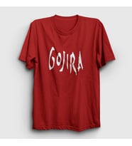 Presmono Unisex Sarı Logo Gojira T-Shirt 52862tt (Kırmızı)