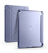 iPad 10.2 2021 (9.Nesil) Kılıf Tri Folding Kalem Bölmeli Standlı (Mor)