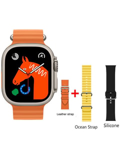 Pazariz Watch 8 Ultra 49mm  Amax Ultra Akıllı NFC - GPS - Kablosuz Şarj TURUNCU (Sarı)