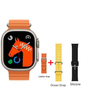 Pazariz Watch 8 Ultra 49mm  Amax Ultra Akıllı NFC - GPS - Kablosuz Şarj TURUNCU (Sarı)