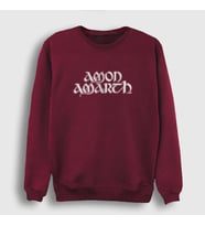 Presmono Unisex Beyaz Amon Amarth Sweatshirt 8671tt (Bordo)