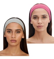 2'li Spor Kadın Erkek Saç Bantları Seti, Elastik Kaymaz İnce Ter Emici Esnek Genç Saç Bandı Bandana, Kadın Makyaj Yüz Yıkama Koşu Dans Fitness Yoga Pilates Bisiklet İçin Saç Bandı Taç, Kadın&Erkek Pamuk Atletik Egzersiz Ter Bandı Düz Renk Kafa Bandı (Gri 