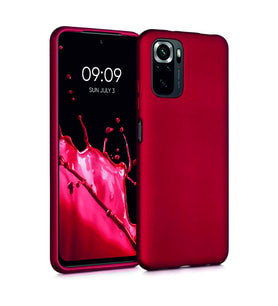 Xiaomi Redmi Note 10S Kılıf Kamera Korumalı Silikon Rubber Arka Kapak (Kırmızı)