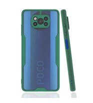 Xiaomi Poco X3 Kılıf ​​Kamera Korumalı Arkası Şeffaf Silikon (Yeşil)