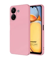 Microsonic Xiaomi Redmi 13C Kılıf Groovy Soft Koyu Yeşil (Pembe)