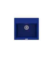 POLEX Cristalüx Granit Eviye P-08 Tezgah Altı Ve Tezgah Üstü Kare Mutfak Evyesi 55,5x50cm (Mavi)