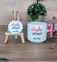 Sosyal Bilgiler Öğretmeni Hediye Seti Kupa Bardak T Kulplu ve Anahtarlık Öğretmenler Günü Hediyesi (Model 4)