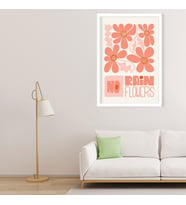 Tekli Ahşap Lamine Çerçeveli Mdf Tablo No Rain Flowers Pembe (Beyaz)