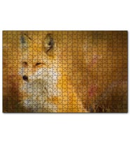 Cakapuzzle Kahverengi Beyaz Tilki Flu Arkaplan İllüstrasyon  Puzzle Yapboz MDF (Ahşap) (500 Parça)