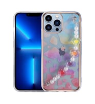 iPhone 12 Pro Max Kılıf Pilla Renkli Kalp Desenli Tutacak Kılıf (Karışık)