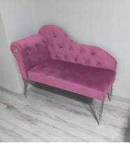 Metalda Josefin Bench Koltuk Berjer Gümüş Seri 130 Cm (Pembe)