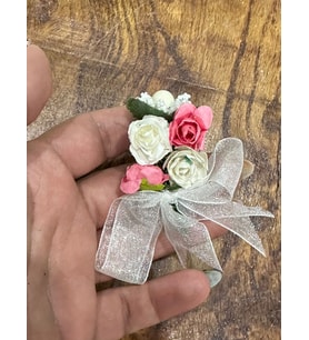 9X7 CM ÇİÇEKLİ TASARIM İĞNELİ BROŞ YAKA İĞNESİ GİYİM AKSESUARI (Pembe)
