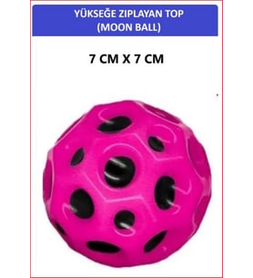 ZETCONCEPT MOON BALL (YÜKSEĞE ZIPLAYAN TOP) - 7 CM - SÜPER EĞLENCELİ UZAY TOPU - SPACE BALL - BOUNCY BALL (Pembe)