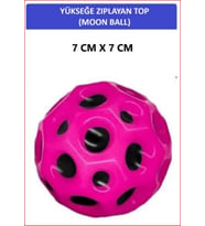 ZETCONCEPT MOON BALL (YÜKSEĞE ZIPLAYAN TOP) - 7 CM - SÜPER EĞLENCELİ UZAY TOPU - SPACE BALL - BOUNCY BALL (Pembe)