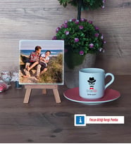 En Cool Baba Fotoğraflı Dekoratif Taş, Ahşap Altlıklı Türk Kahvesi Fincanı Hediye Babaya Hediye (Model 6)