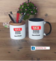 Hukuk Okuduğumu Söylemiş Miydim Kalemlik, Kupa Bardak T Kişiye Özel Hediye (Model 12)