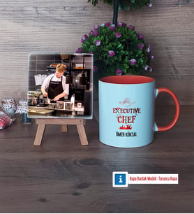Aşçıya Hediye Fotoğraflı Dekoratif Taş, Kupa Bardak Beyaz Hediye (Model 13)