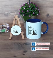 Kız Kulesi Kupa Bardak Kırmızı ve Ahşap Anahtarlık HediyeArkadaşa Hediye (Model 2)