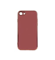 Apple iPhone 8 Kılıf Kenarları Gold Kamera Korumalı Renkli Pastel Silikon Siyah BARK (Kahverengi)