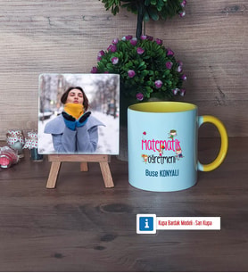 Matematik Öğretmeni Fotoğraflı Dekoratif Taş, Kupa Bardak Beyaz Hediye (Model 7)