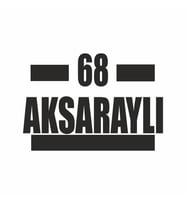 68 Aksaraylı Araba Sticker siyah 16x9 CM (Siyah)