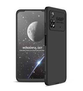 Xiaomi Poco M4 Pro 4G Kılıf 3 Parça Slim Sert Silikon Kapak AYS (Siyah)