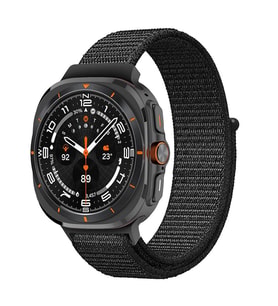 Microsonic Samsung Galaxy Watch Ultra Hasırlı Kordon Woven Sport Loop Yeşil (Siyah)