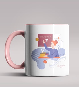 Kişiye Özel Matematik Öğretmeni Tasarımlı Siyah Renk Kupa 7 (Pembe)
