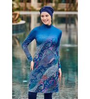 Tesmay Kadın Likralı Tam Kapalı Tesettür Mayo 0483 (Lacivert)