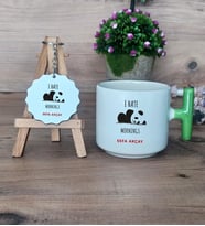 Sevimli Panda Hediye Seti Kupa Bardak T Kulplu ve Anahtarlık Arkadaşa Hediye (Model 8)