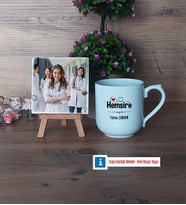 Hemşire Fotoğraflı Dekoratif Taş, Kupa Bardak Beyaz Hediye (Model 5)