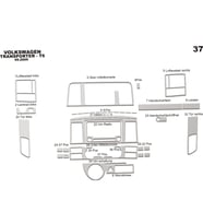 Meriç® VW Transporter T5 Ön Torpido Kaplama Maun 37 Parça 2009-2014 (Alüminyum)