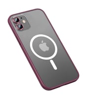 Apple iPhone 12 Kılıf Zore Mokka Lens Koruyuculu Wireless Kılıf (Koyu Mor)