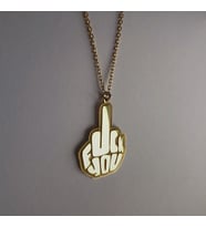 Kişiye Özel 925 Ayar Gümüş Fuck You Kolye (Gold)