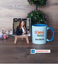 Biyoloji Mühendisi Fotoğraflı Dekoratif Taş, Kupa Bardak Beyaz Hediye (Model 4)