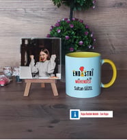 Endüstri Mühendisi Fotoğraflı Dekoratif Taş, Kupa Bardak Beyaz Hediye (Model 7)