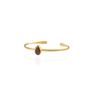 Kadir Jewellery Zirkon Taşlı Ayarlanabilir 22 Ayar Altın Kaplama Bilezik (Bordo)