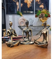 Yoga Yapan Biblo Büyük Boy (Siyah)