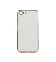 Apple iPhone SE 2020 Kılıf Kenarları Gold Kamera Korumalı Renkli Pastel Silikon Siyah BARK (Beyaz)