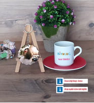 Biyolog Türk Kahvesi Fincanı Ahşap Altlıklı ve Fotoğraflı Ahşap Anahtarlık HediyeBiyologa Hediye (Model 3)