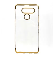 LG K50S Kılıf Zore Dört Köşeli Lazer Silikon Kılıf (Gold)