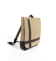 Erkek Sırt Çantası 35*22 Cm Kanvas Kumaş Laptop Bölmeli Business Sırt Çantası Okul Çantası Mega Bag (Bej)