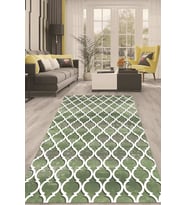 Dijital Kaymaz Taban Yıkanabilir Modern Renkli Salon Halısı Mutfak Halısı Yolluk ND-HT-1286 (Yeşil)