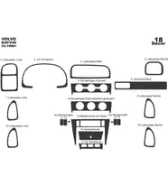 Meriç® Volvo S40 / V40 Ön Torpido Kaplama Maun 18 Parça 1996-2000 (Karbon)