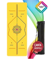 XTR Fitness Kaydırmaz Yoga Matı Kauçuk Yüzey Rainbow Series Premium Quality (Sarı)