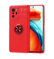 Xiaomi Poco X3 GT Kılıf Zore Ravel Yüzüklü Silikon Kılıf (Kırmızı)