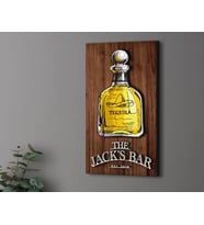 BK Gift Kişiye Özel Kabartma Tasarımlı Ahşap Bar Tabelası 46cm, Home Bar Tabela, Rustik Ev Dekorasyonu, Duvar Dekoru (Model 4)