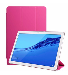 Huawei MediaPad T3 10 Kılıf PU Deri Smart Standlı Case (Pembe)