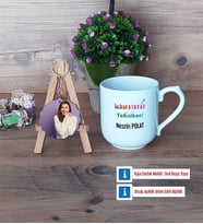 Laboratuvar Teknikeri Kupa Bardak Beyaz ve Fotoğraflı Ahşap Anahtarlık Hediye (Model 5)